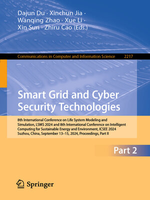 cover image of Smart Grid and Cyber Security Technologies